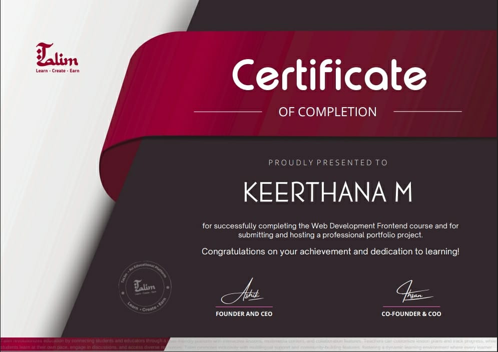 Web Dev Certificate